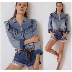 Anthropologie Pilcro Relaxed Shortie Shorts Vintage Denim Allure 27 NWOT